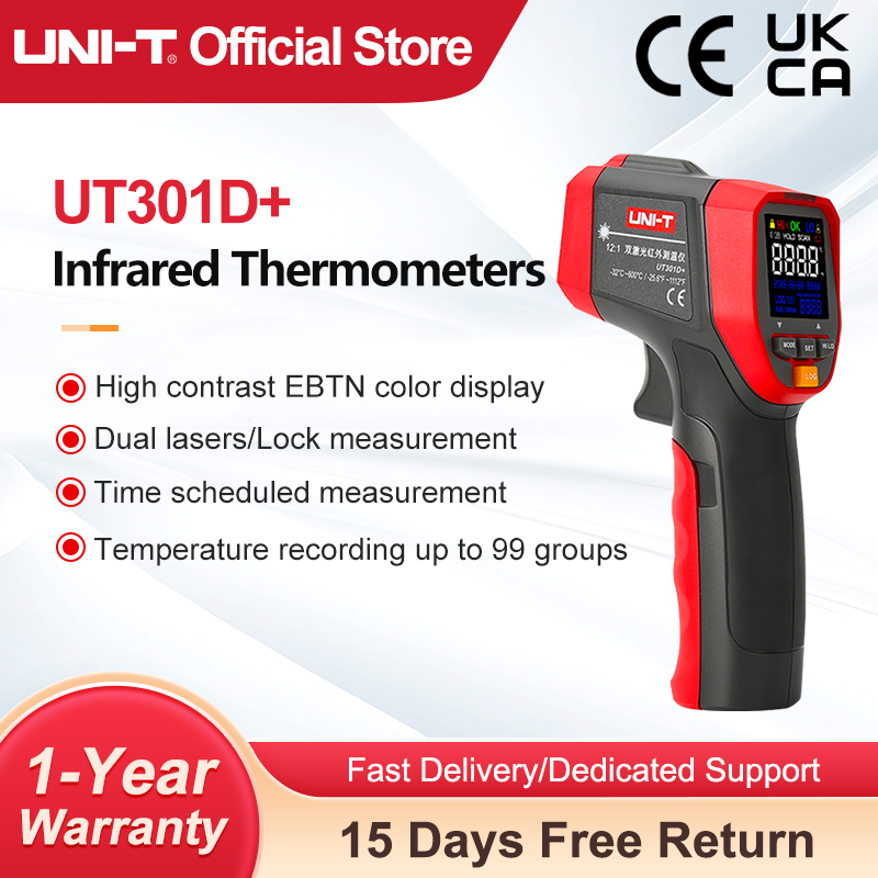 Industrial Laser Thermometer - UNI-T Digital Infrared Thermometer UT303D+ Industrial