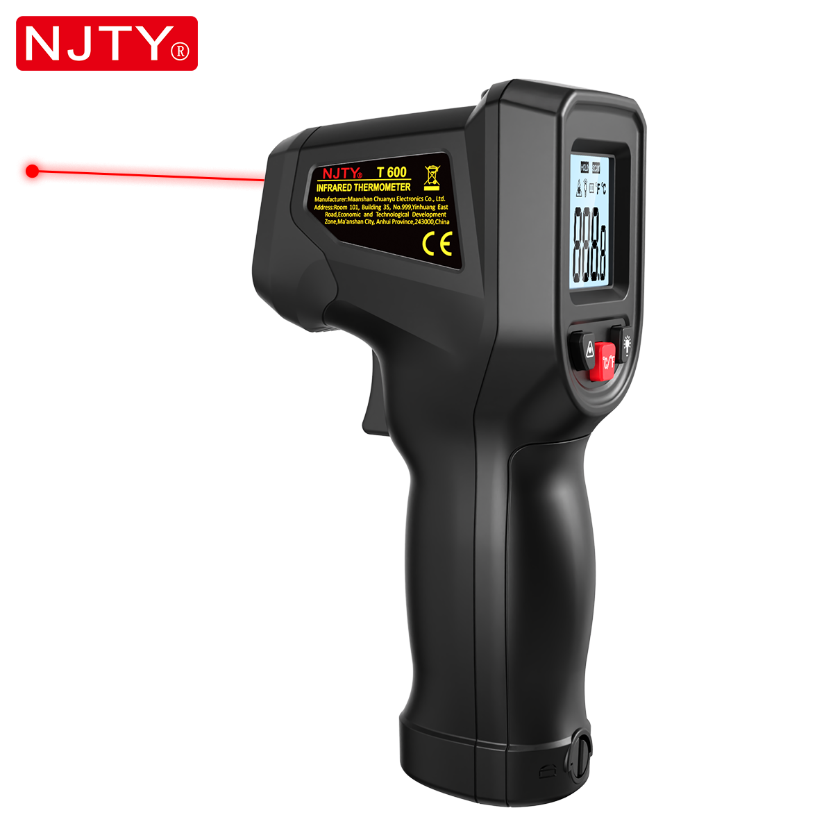 Industrial Laser Thermometer - NJTY T600 Infrared Thermometer Gun Non-Contact