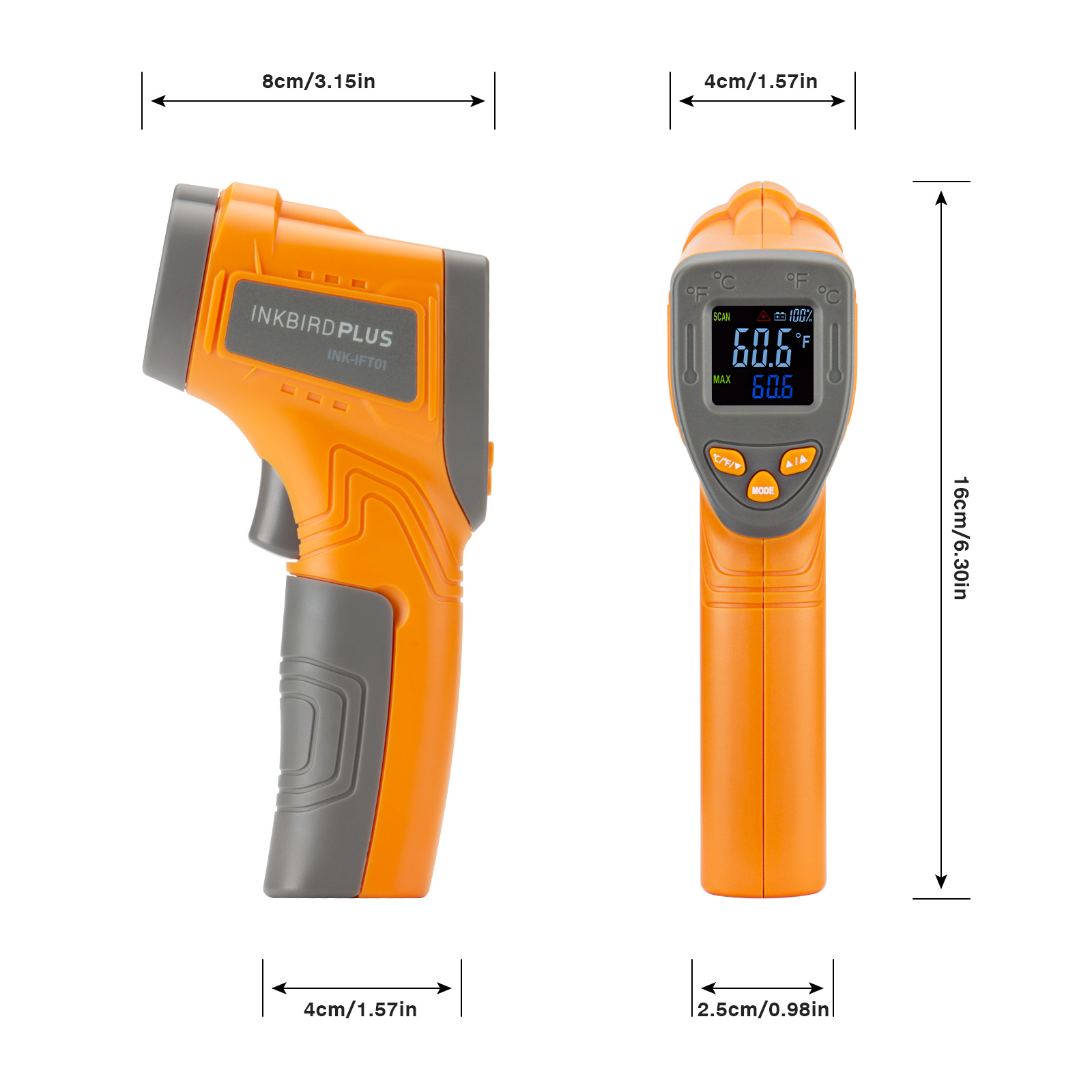 Inkbird Laser Infrared Thermom - Industrial Laser Thermometer recension och pris