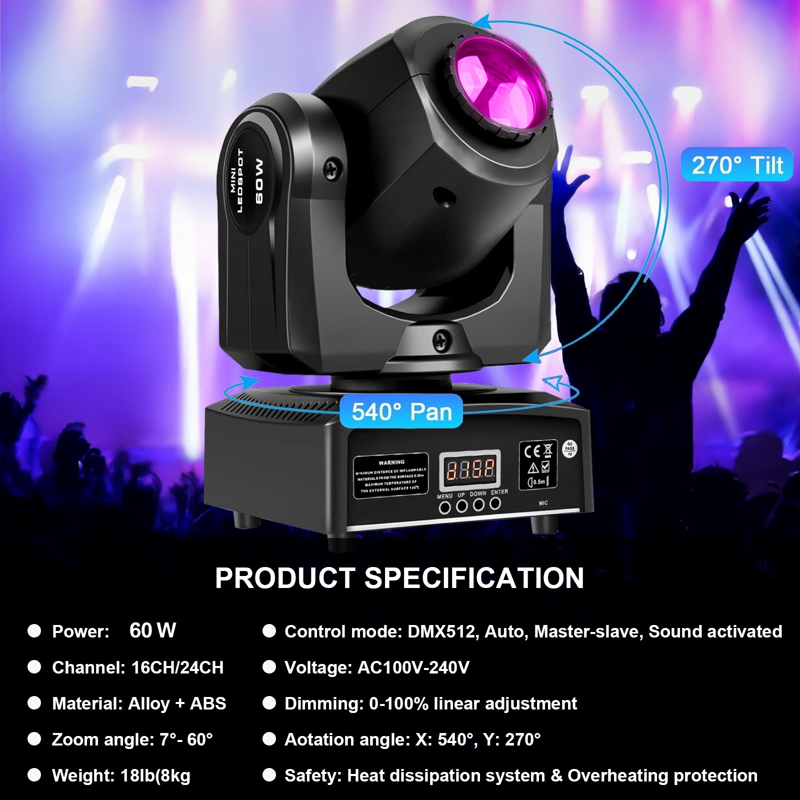 2PCS 60W Mini Led Dmx Gobo Mov - Laser Power Supply 60W recension och pris