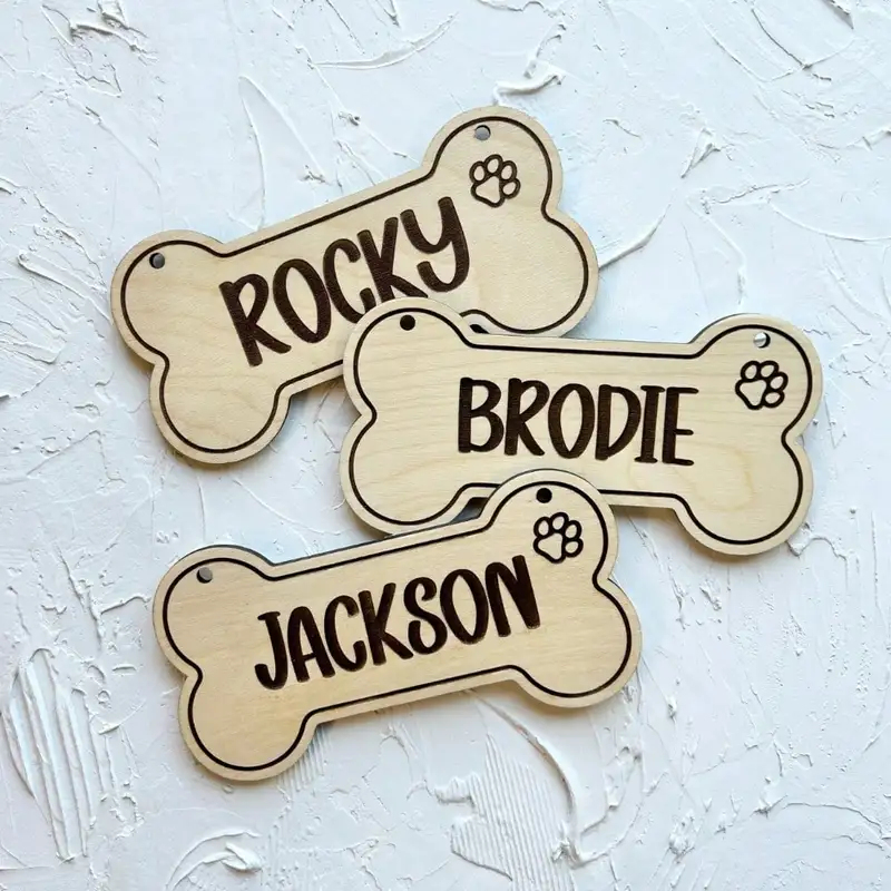 5PCS Custom Wooden Dog Tag - P - Laser Engraving Software recension och pris