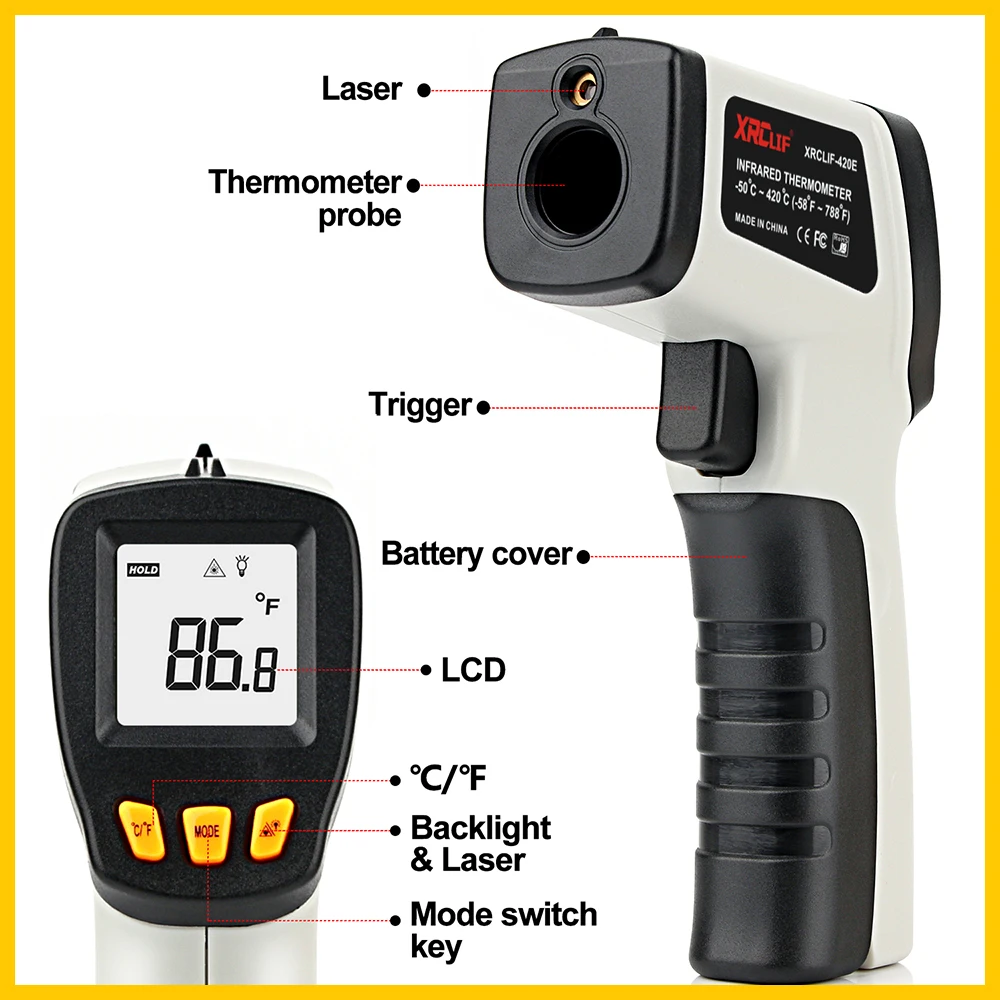XRCLIF Infrared Thermometer No - Industrial Laser Thermometer recension och pris