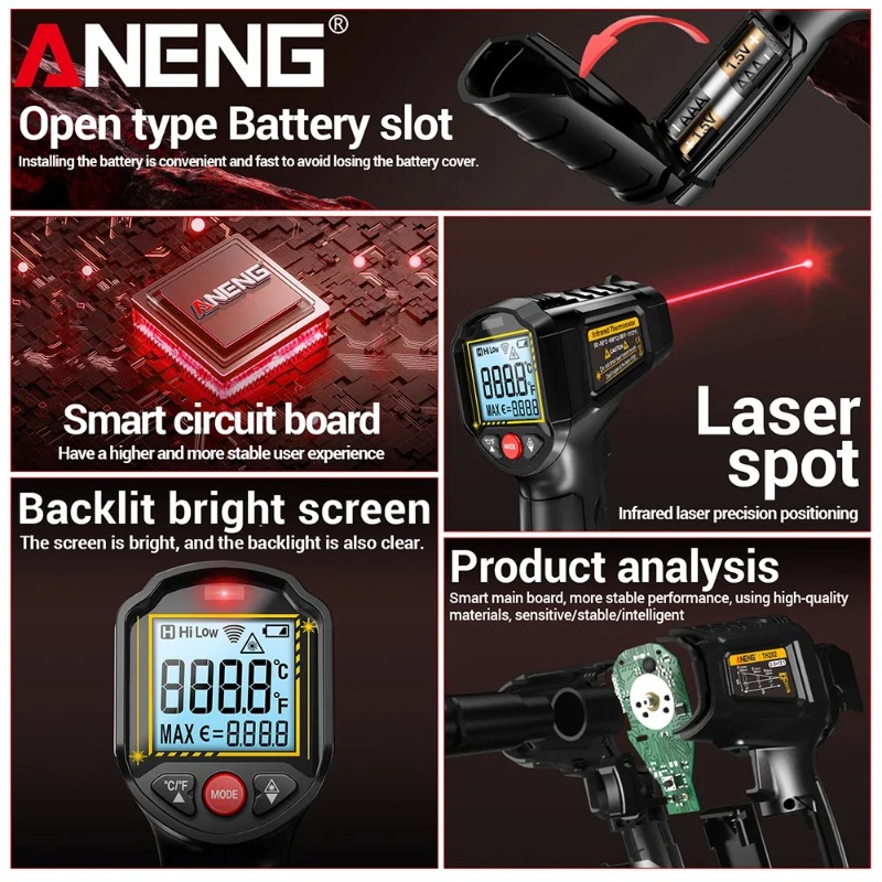 ANENG TH202 Industrial Handhel - Industrial Laser Thermometer recension och pris