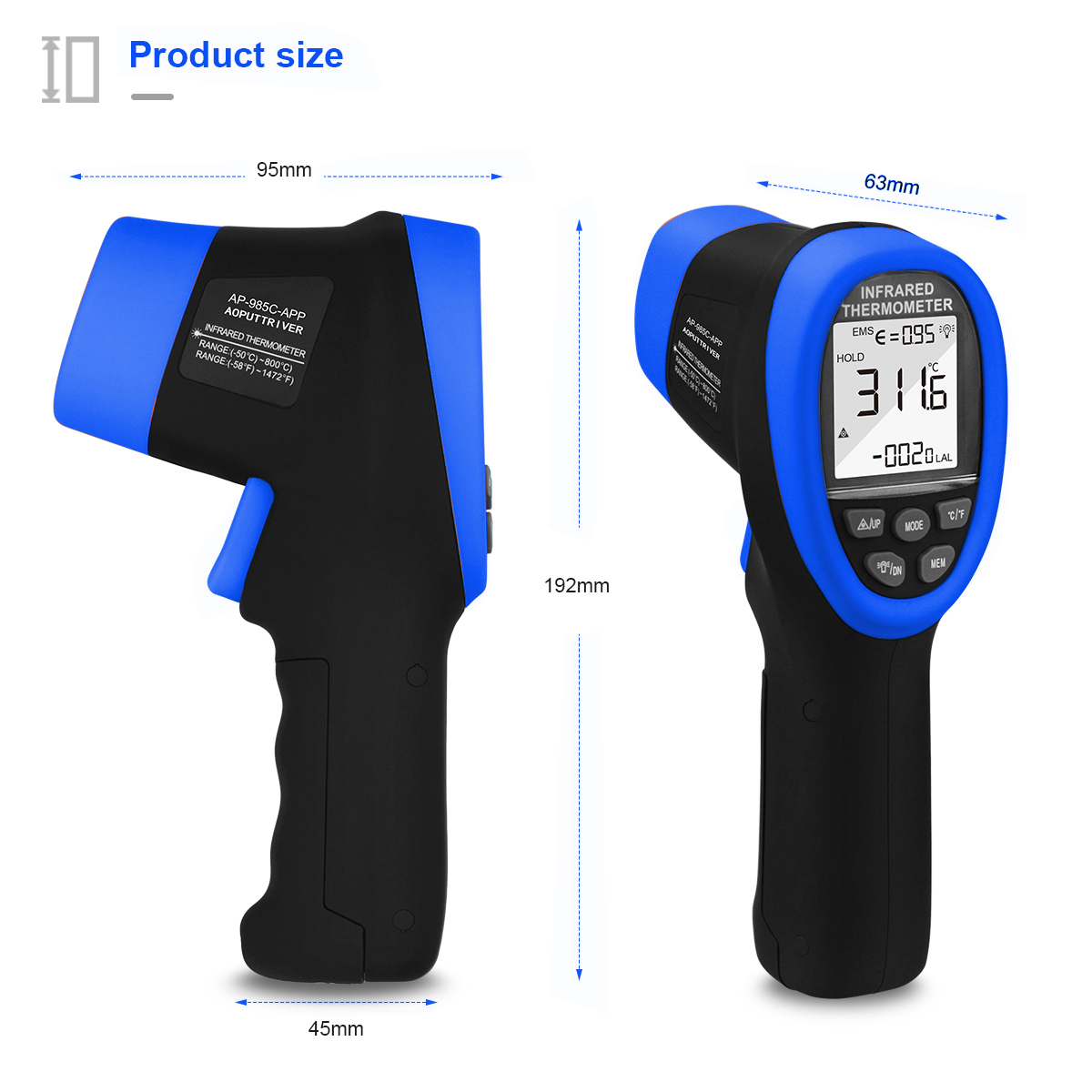 HoldPeak IR Thermometer Gun -5 - Industrial Laser Thermometer recension och pris