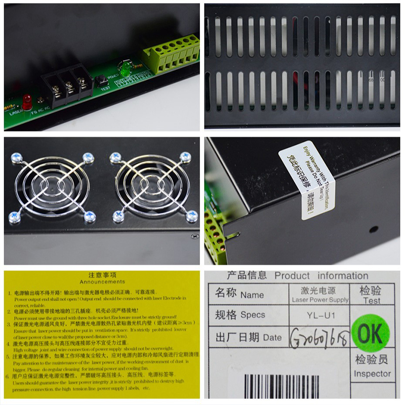 YongLi 110v 220v Co2 Laser Pow - Laser Power Supply 60W recension och pris